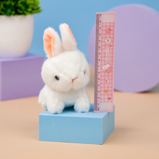 Мягкий брелок "Зайка" белый, 14 см