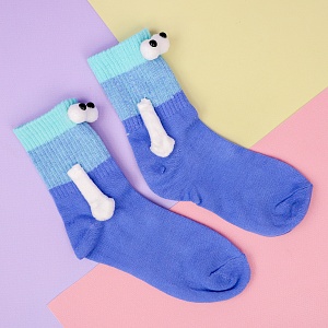 Носки парные с магнитом "Большие глазки" сине-голубой, р. 37-39