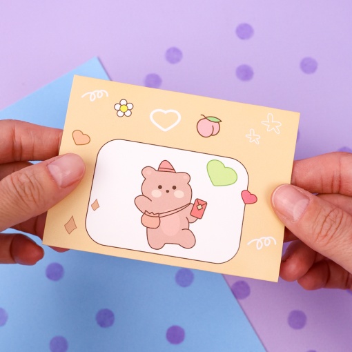 Конверт-открытка "Bear" №05, желтый