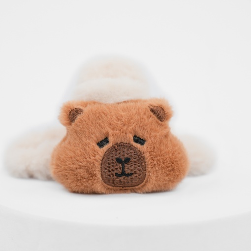 Заколка-крабик плюшевая "Капибара-Бантик"