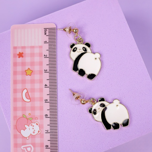 Серьги-гвоздики "Панда"