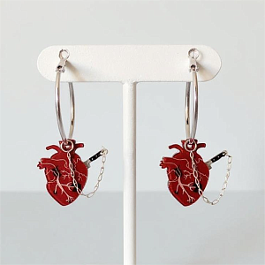 Серьги "Heart and knife" 