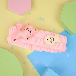 Повязка для волос "Котейка" розовый