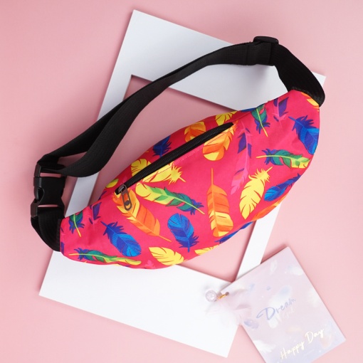 Поясная сумка "Leaves" розовый