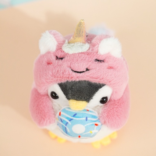 Мягкий брелок "Пингвин в костюме единорога "10 см