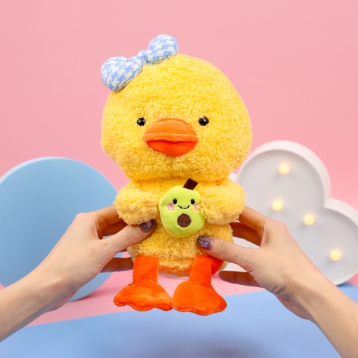 Мягкая игрушка "Утка с авокадо" 25см