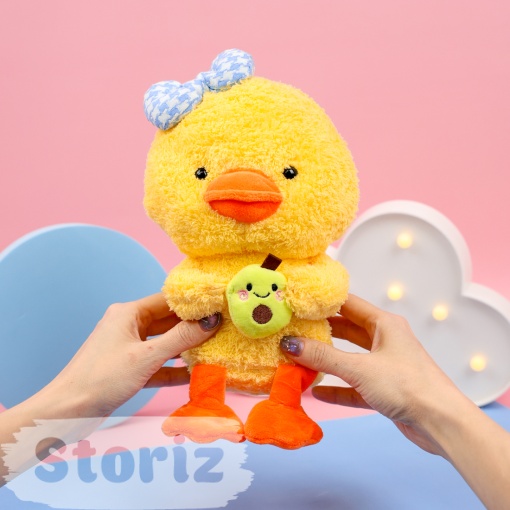 Мягкая игрушка "Утка с авокадо" 25см