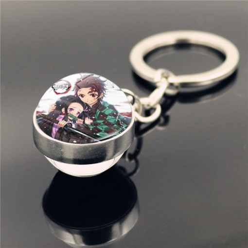Брелок Glass ball "Demon Slayer" Tanjiro and Nezuko
