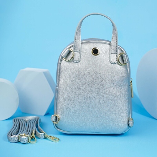 Рюкзак кож.зам."TAOMICMIC" D7015 серебристый