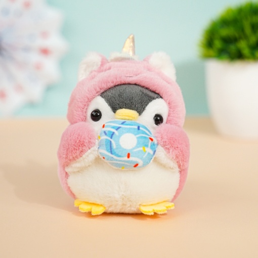 Мягкий брелок "Пингвин в костюме единорога "10 см