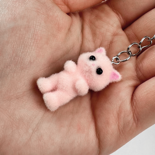 Брелок "Плюшевые животные" Котик, розовый