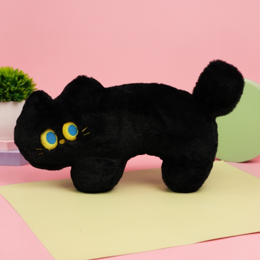 Мягкая игрушка-подушка "Котик" черный 40см
