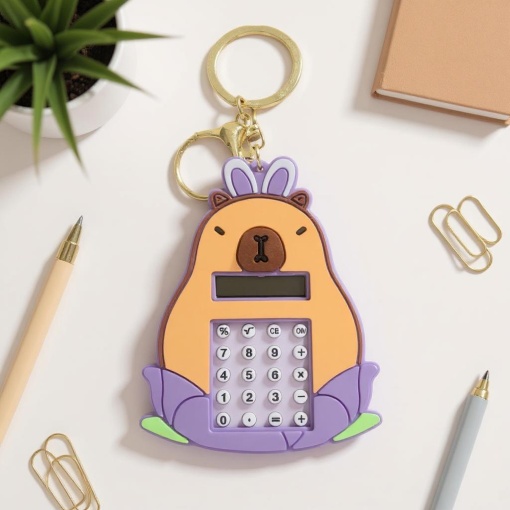 Калькулятор-брелок "Капибара" зайка, в ассортименте 1шт