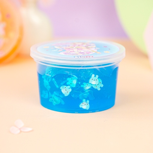 Слайм "Kawaii" полупрозрачный (голубой), с наполнителем + тоторо синий, 200 гр. STORIZ