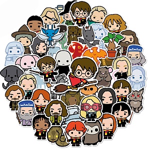Наклейки для стикер бомбинга "Harry Potter" chibi, 50шт