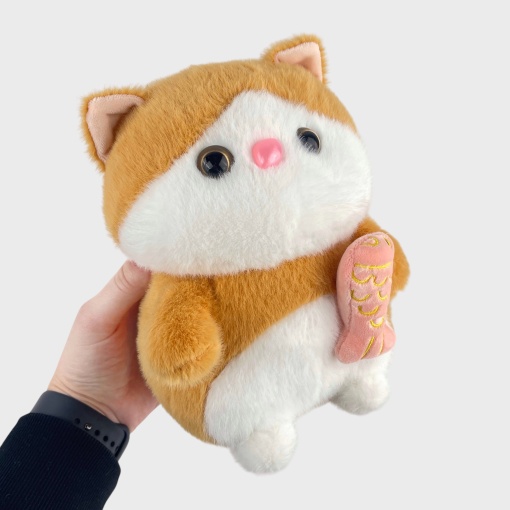 Мягкая игрушка "Рыжий Кот" с рыбкой, 25см