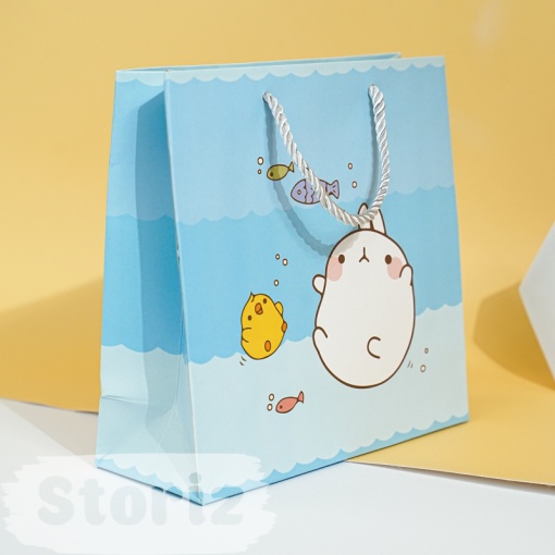 Подарочный пакет "Blue Sea" M 20x20x8 см