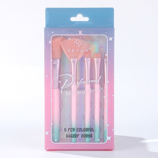 Набор кистей для макияжа "Seyor" розово-голубой 5шт.
