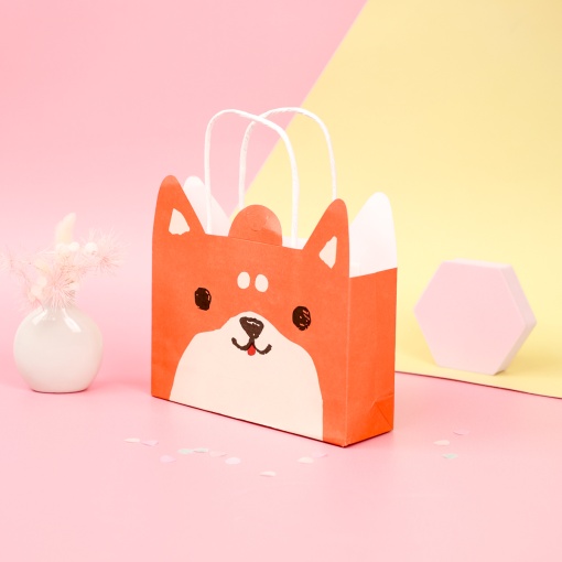 Подарочный пакет "Собака" рыжий, 17,5х12,5х5см 