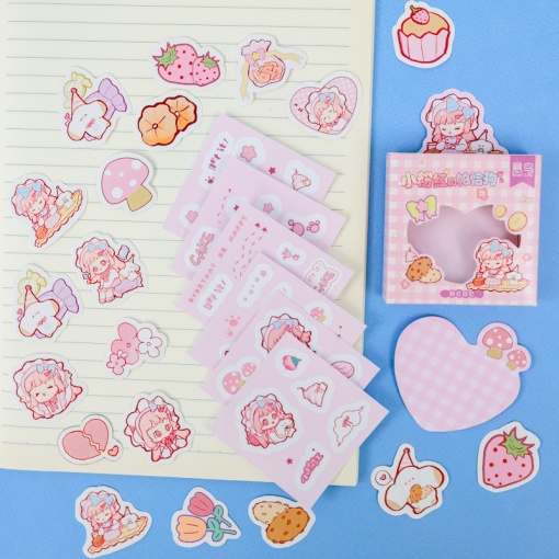 Набор наклеек и стикеров "Be Happy" розовый