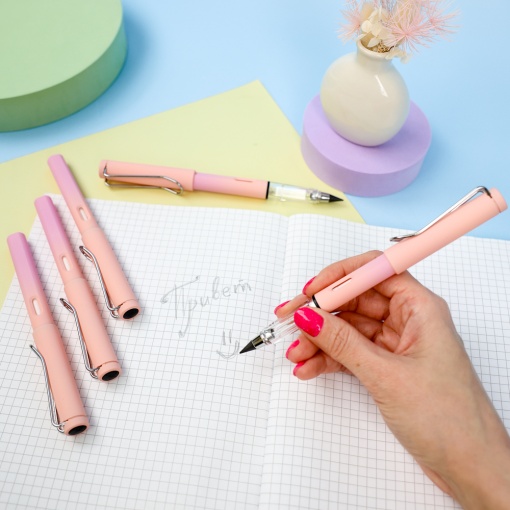 Карандаш вечный с ластиком "Вишня" розовый