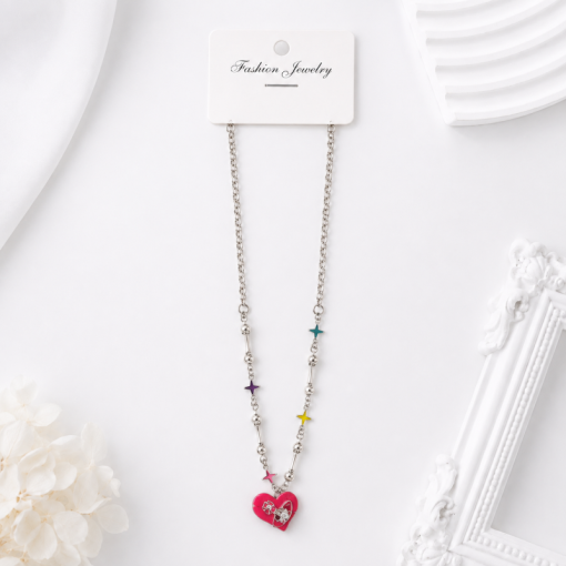 Кулон "Heart crystal" цветные звезды, 1шт
