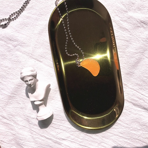 Подвеска на цепочке "Долька мандарина" 