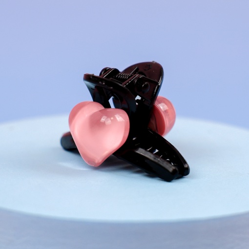 Заколка-крабик для волос "Heart", черный