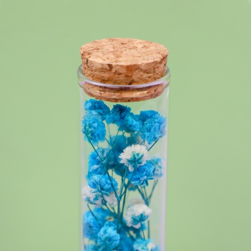 Цветок в пробирке "Гипсофила" 12 см, синий оптом