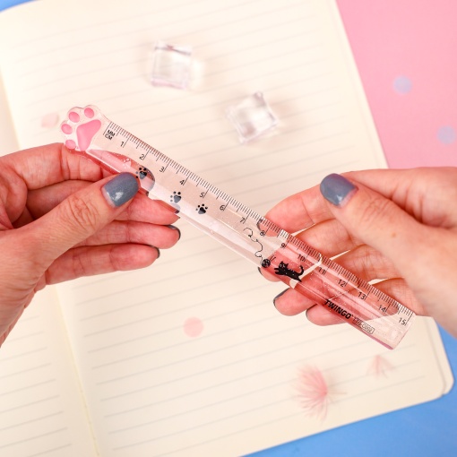 Линейка "Лапка" розовый