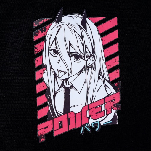 Сумка тканевая "Человек-бензопила", черный, 553-H