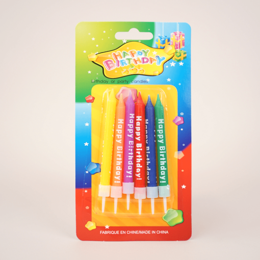 Свечи для торта "Happy Birthday" color, 6 шт оптом