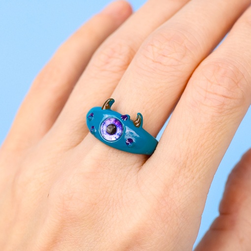 Кольцо "Монстрик", синий