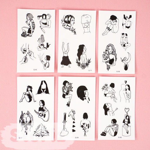 Временная татуировка "Characters" Q-30, 5.7x9.7 см
