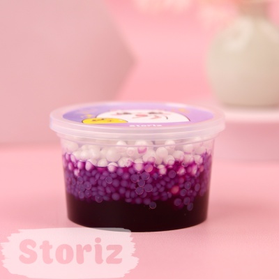 Слайм "Мишки", WOW с шариками, Фиолетовый, 150 гр.