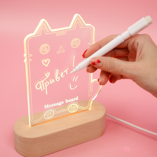 Светильник для заметок с маркером "Message board" №8 (USB) оптом