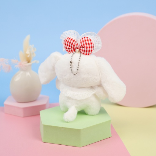 Мягкий брелок "Cinnamon" розово-красный бантик, 12см