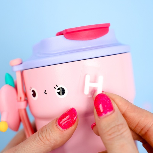 Термос "Happy" Funny party с сердечком, розовый, 450мл оптом