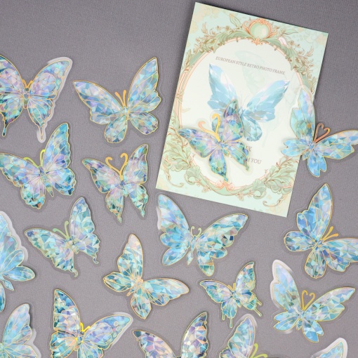 Набор наклеек "Бабочки" Nebula Mix, зеленый (20шт.)