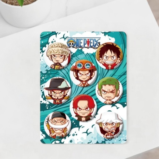 Набор круглых значков "Ван пис" 32 мм (8шт)