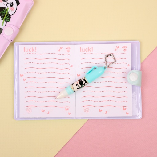 Мини-блокнот с ручкой "Панда", в ассортименте 1шт.