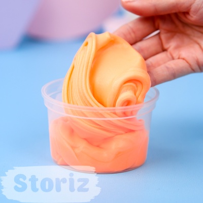 Слайм "Котик в акуле", серия Butter (оранжевый), 150гр. STORIZ