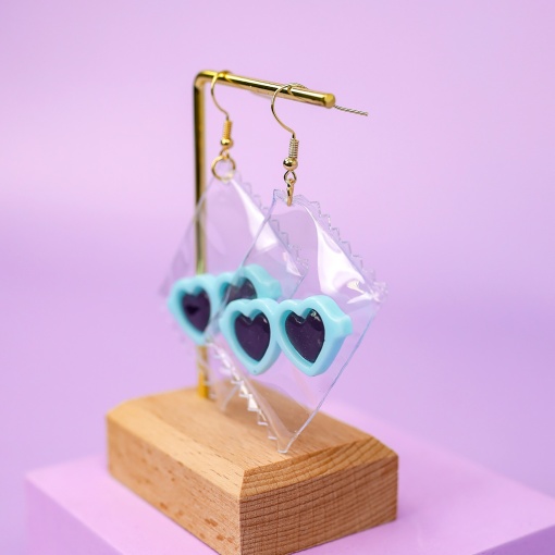 Серьги "Glass" голубой