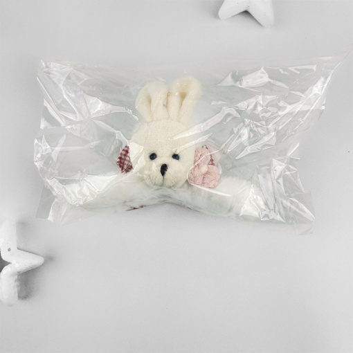 Заколка-крабик плюшевая "Зайка-Бантик" коричневый