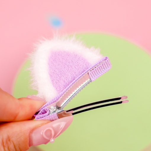 Заколка для волос "Ушки" 2шт, фиолетовый