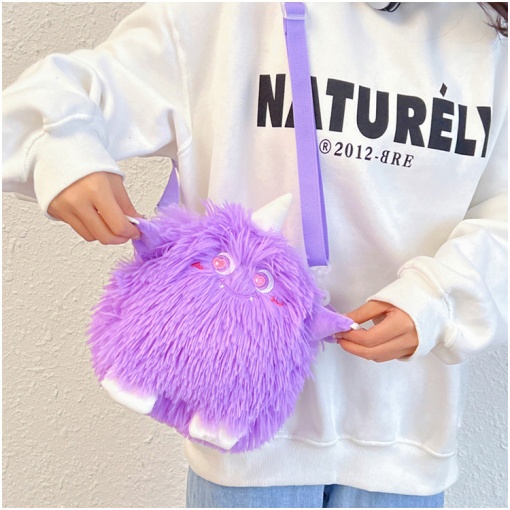 Сумочка плюшевая "Монстрик" фиолетовый 