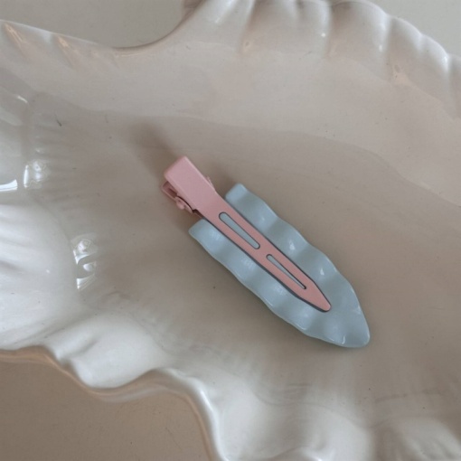 Заколка для волос "Broken" волна, розово-голубой