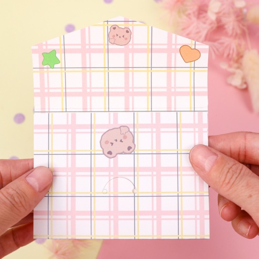 Конверт-открытка "Bear" №03, розовый