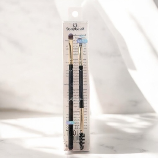 Набор кистей для макияжа "Ruby Face" для бровей и век 2шт.