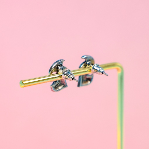 Серьги-гвоздики "Сердце с крыльями"